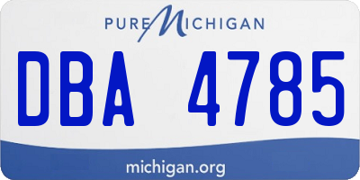 MI license plate DBA4785