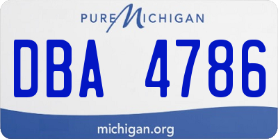 MI license plate DBA4786