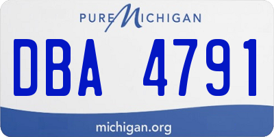 MI license plate DBA4791