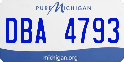 MI license plate DBA4793