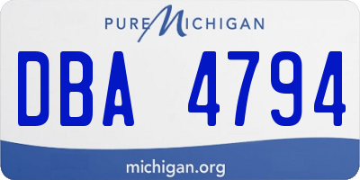 MI license plate DBA4794
