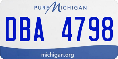 MI license plate DBA4798