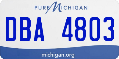 MI license plate DBA4803