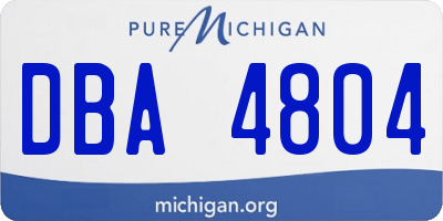 MI license plate DBA4804