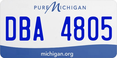 MI license plate DBA4805