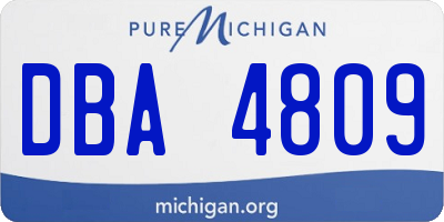 MI license plate DBA4809