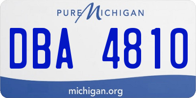 MI license plate DBA4810