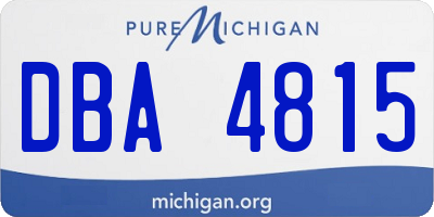 MI license plate DBA4815