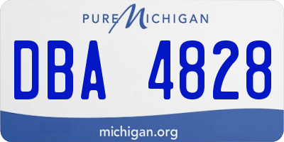 MI license plate DBA4828