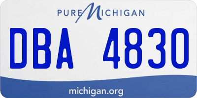 MI license plate DBA4830