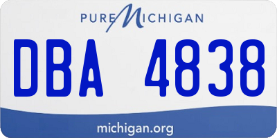 MI license plate DBA4838