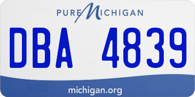 MI license plate DBA4839