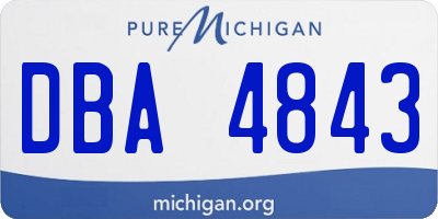 MI license plate DBA4843