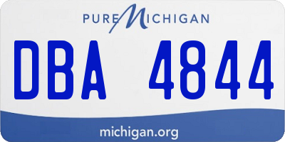 MI license plate DBA4844