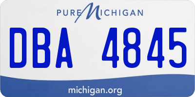 MI license plate DBA4845