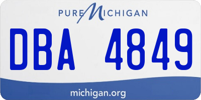 MI license plate DBA4849