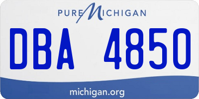 MI license plate DBA4850