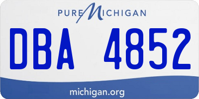 MI license plate DBA4852