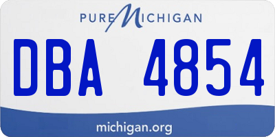 MI license plate DBA4854