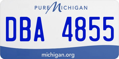 MI license plate DBA4855