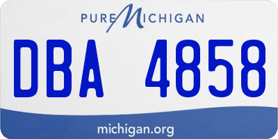 MI license plate DBA4858