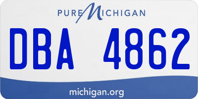 MI license plate DBA4862