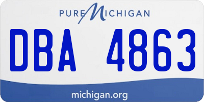 MI license plate DBA4863