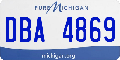 MI license plate DBA4869
