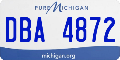 MI license plate DBA4872