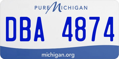 MI license plate DBA4874