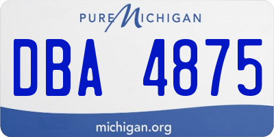 MI license plate DBA4875