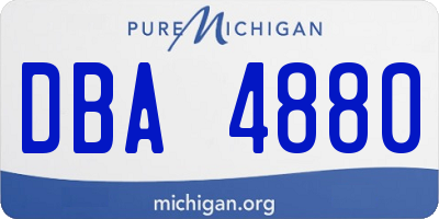 MI license plate DBA4880