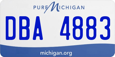 MI license plate DBA4883
