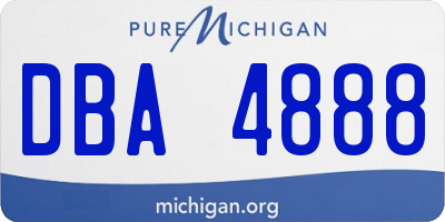 MI license plate DBA4888