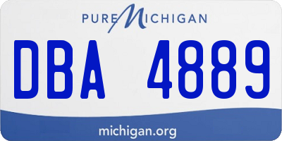 MI license plate DBA4889