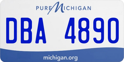 MI license plate DBA4890