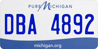 MI license plate DBA4892