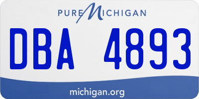MI license plate DBA4893