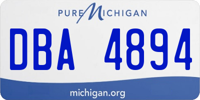 MI license plate DBA4894