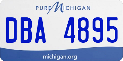 MI license plate DBA4895