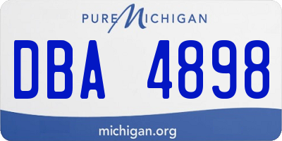 MI license plate DBA4898