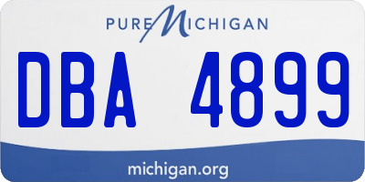 MI license plate DBA4899