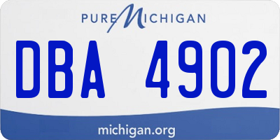 MI license plate DBA4902