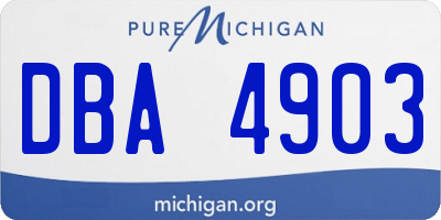 MI license plate DBA4903