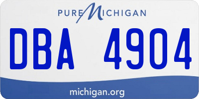 MI license plate DBA4904
