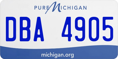 MI license plate DBA4905