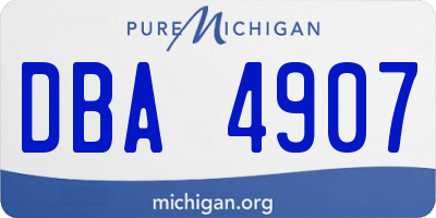 MI license plate DBA4907