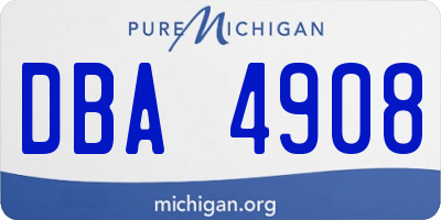 MI license plate DBA4908