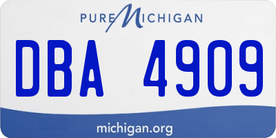 MI license plate DBA4909