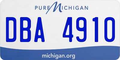 MI license plate DBA4910